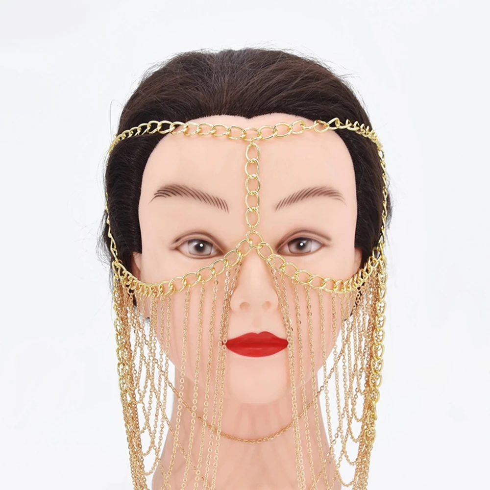 Punk Metal Tassel Chain Face Party Jewelry Headbands For Women Mask Chain Decoration Dance Costume Accessories
Punk Metal Tassel Chain Face Party Jewelry Headbands For Women Mask Chain Decoration Dance Costume Accessories