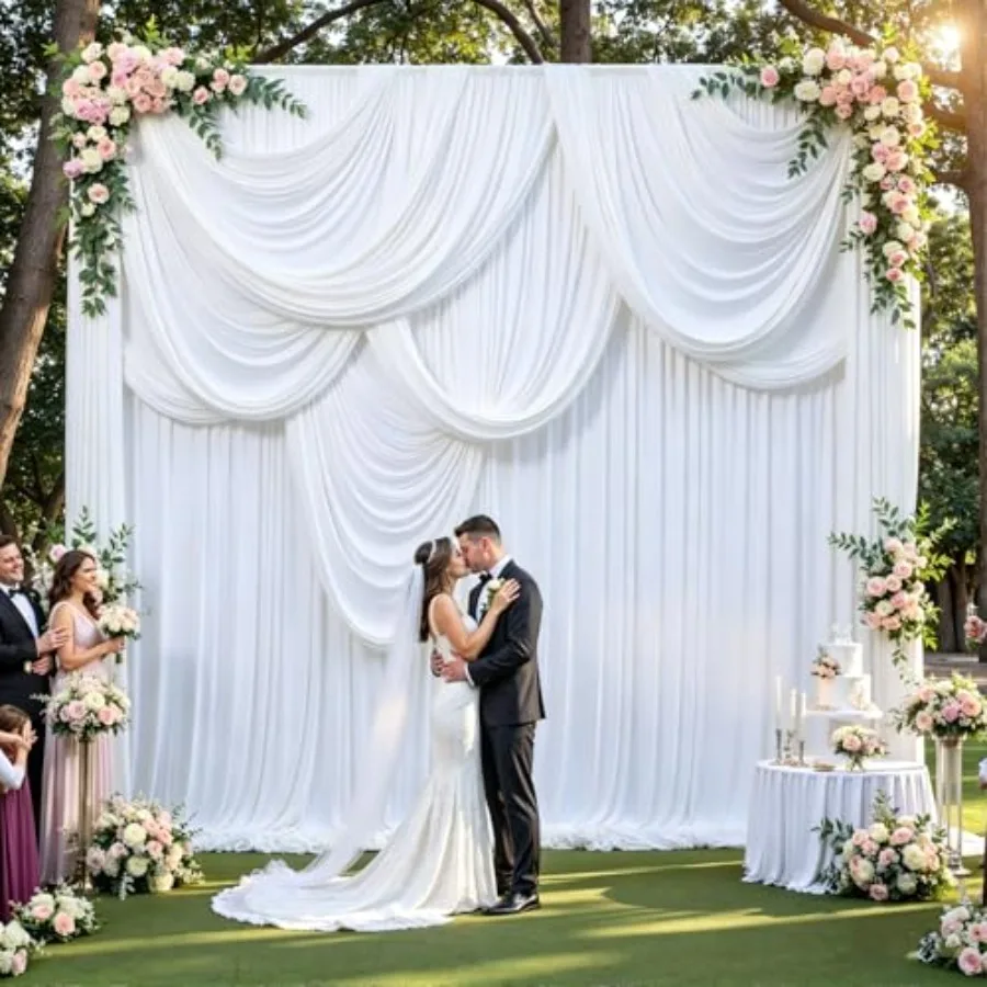 20ft x 14ft Wedding Party Photo Backdrop Curtains, 4 Panels Extra Long White Wrinkle Free Soft Fabric Drapes for Baby Shower Bi
20ft x 14ft Wedding Party Photo Backdrop Curtains, 4 Panels Extra Long White Wrinkle Free Soft Fabric Drapes for Baby Shower Bi