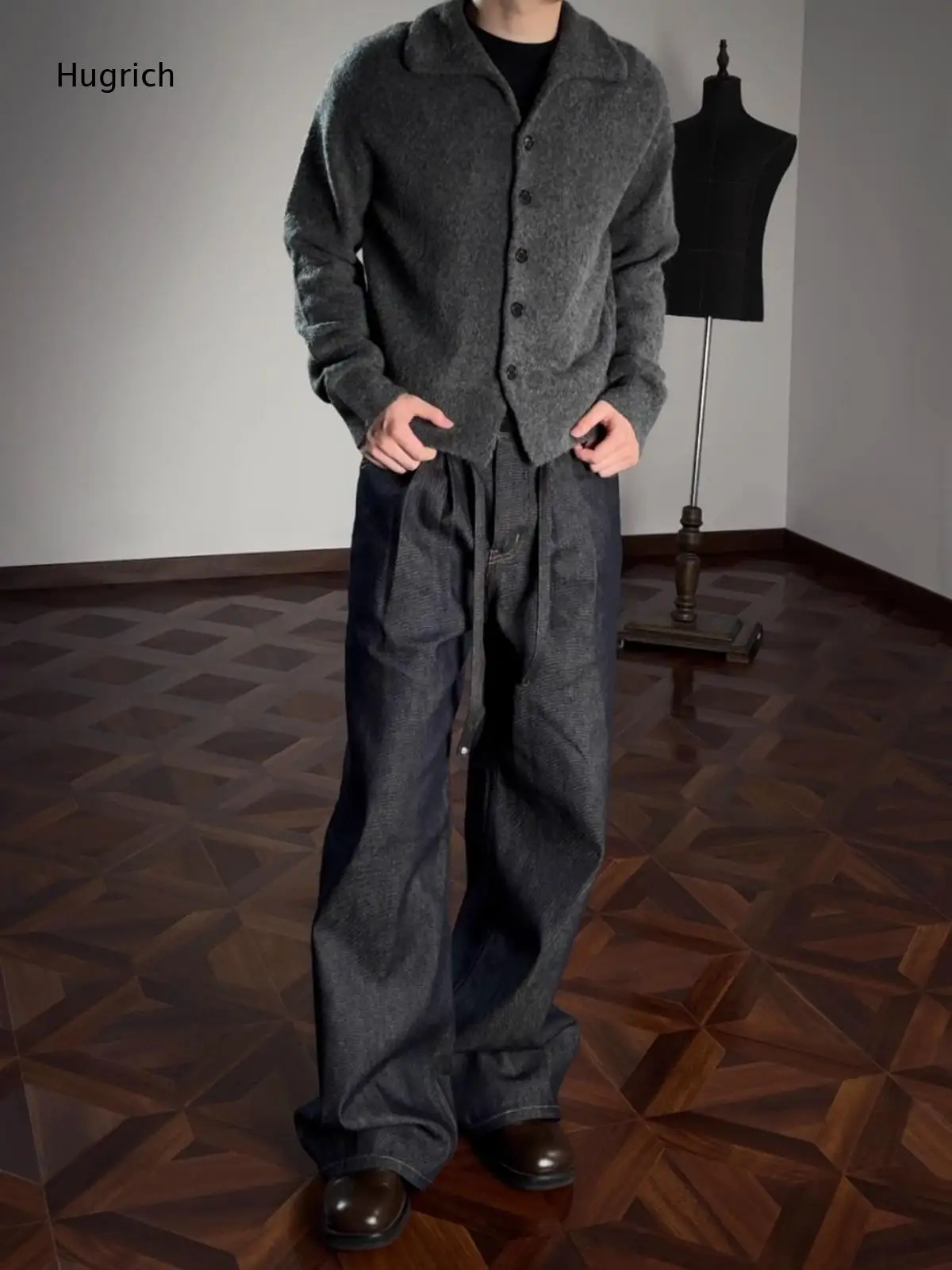 Raw Black Front Pleated Wide Leg Jeans Mens Detachable Belt Y2K Hip Hop Oversized Skate Denim Pants
Raw Black Front Pleated Wide Leg Jeans Mens Detachable Belt Y2K Hip Hop Oversized Skate Denim Pants