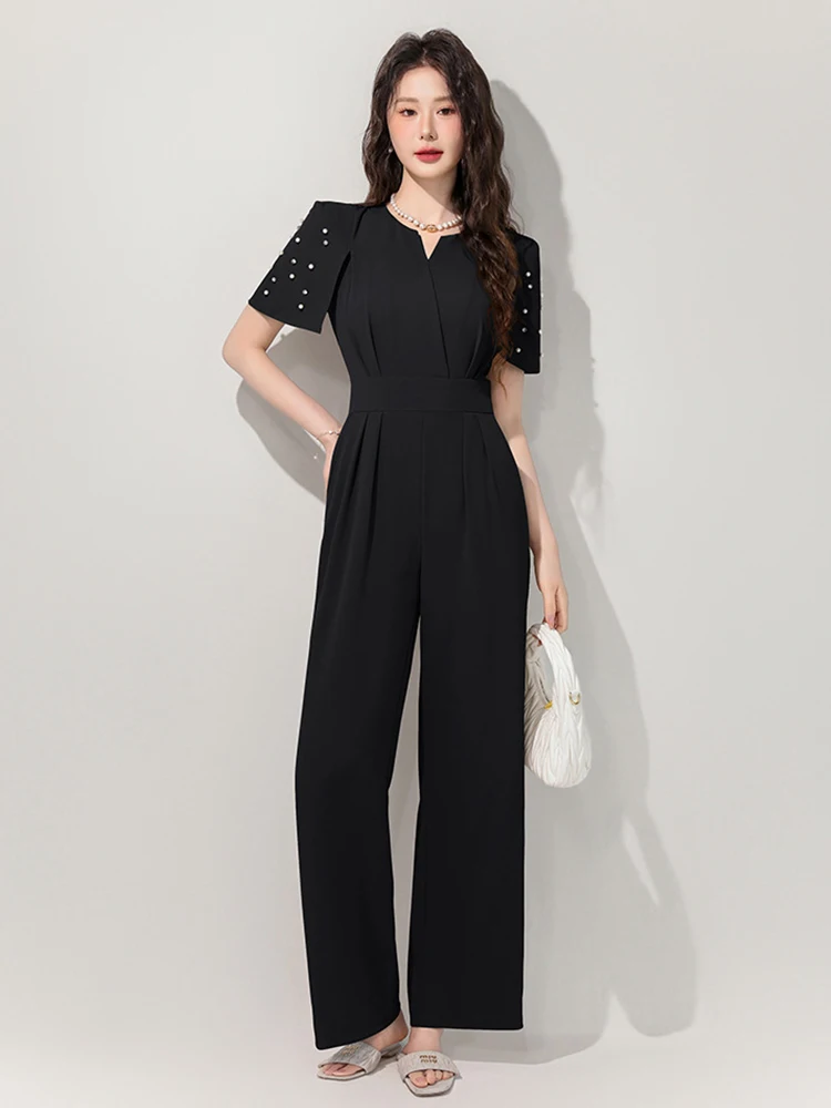 Women‘s Quality Fashion Elegant Formal Jumpsuits Professional Pearl Folds Long Rompers Female Party Trousers Pants Business Lady
Women‘s Quality Fashion Elegant Formal Jumpsuits Professional Pearl Folds Long Rompers Female Party Trousers Pants Business Lady