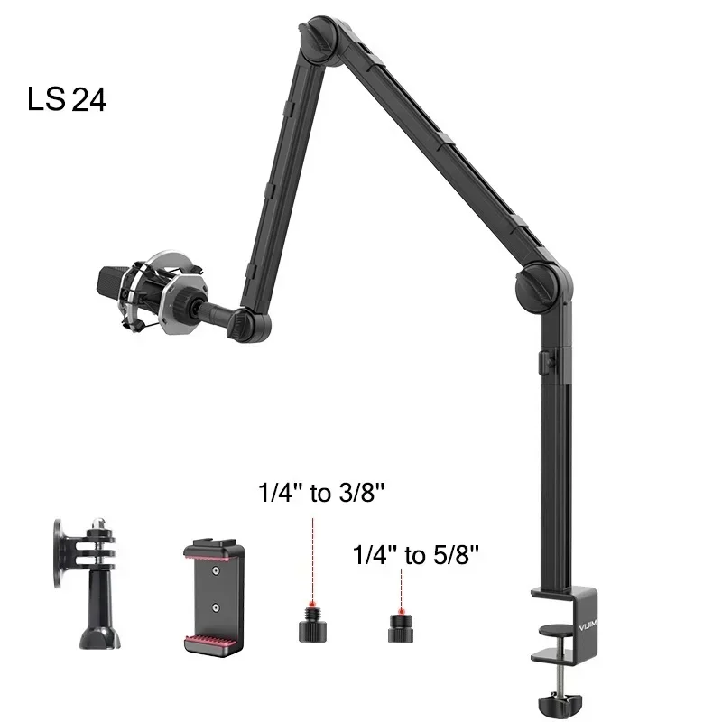 US.EU LS24 Desktop Microphone Stand 360° Adjustable Suspension Boom Mic Arm With 1/4 Screw Photography Studio Supplies
US.EU LS24 Desktop Microphone Stand 360° Adjustable Suspension Boom Mic Arm With 1/4 Screw Photography Studio Supplies