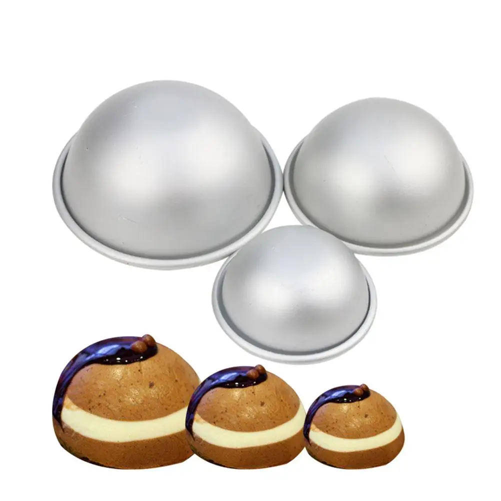 3PCS Semicircular Cake Mould Aluminum Alloy Bath Mold 3D Hemispherical Shape Practical Durable Baking Tool DIY
3PCS Semicircular Cake Mould Aluminum Alloy Bath Mold 3D Hemispherical Shape Practical Durable Baking Tool DIY