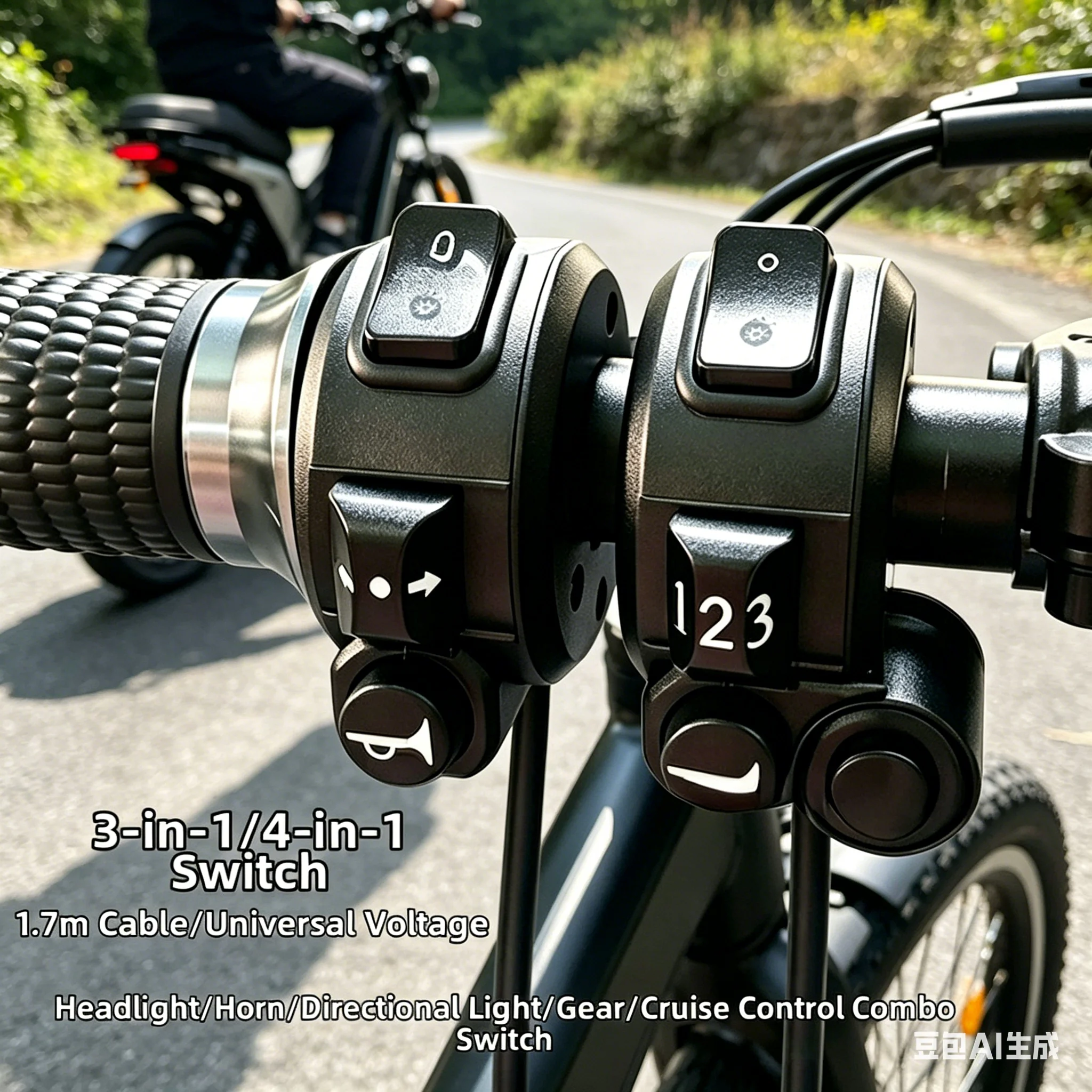 E-bike Control Switch 24-72V Turn Signal/gear Multi-functional Switch With Cable Electric Bicycle Switch Replace Accessories
E-bike Control Switch 24-72V Turn Signal/gear Multi-functional Switch With Cable Electric Bicycle Switch Replace Accessories