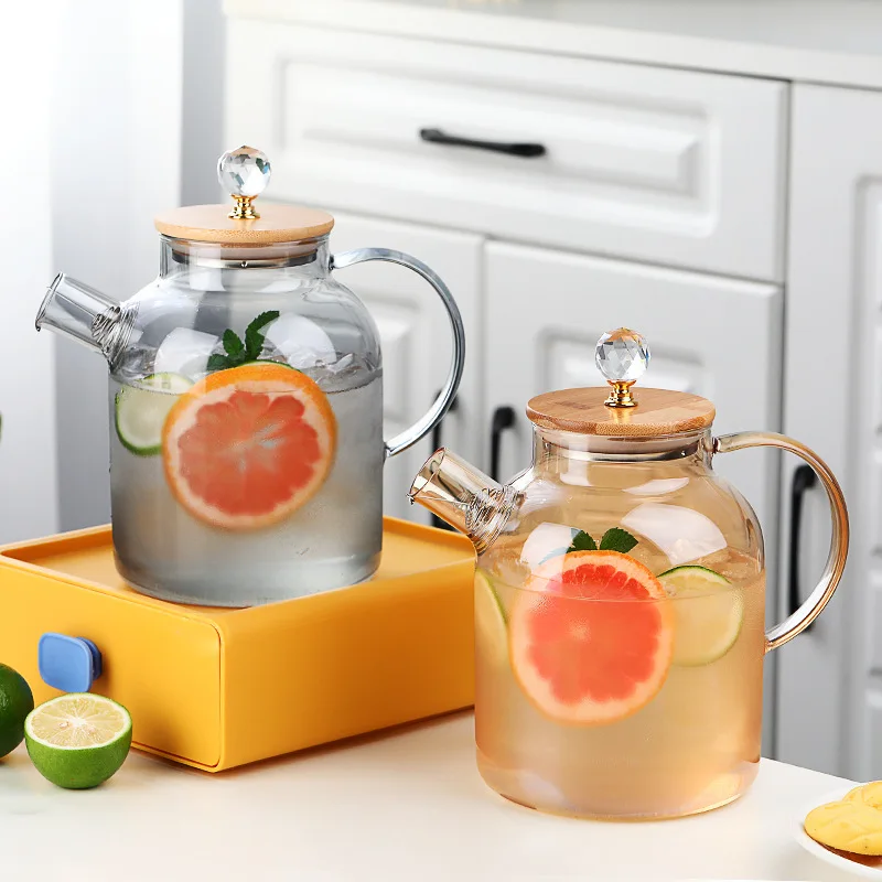 Cold Water Kettle Glass Refrigerator High-capacity Bamboo Cover Home Use Juice Drinks Dual Purpose Teapot
Cold Water Kettle Glass Refrigerator High-capacity Bamboo Cover Home Use Juice Drinks Dual Purpose Teapot