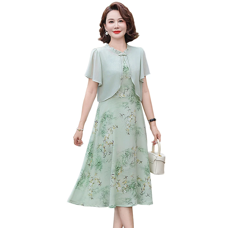 Femme Elegant Elegant 2-Piece Set Dress Summer Women's Floral Printed Two Pieces Vestidos Ladies Casual Short Sleeve Midi Robe
Femme Elegant Elegant 2-Piece Set Dress Summer Women's Floral Printed Two Pieces Vestidos Ladies Casual Short Sleeve Midi Robe