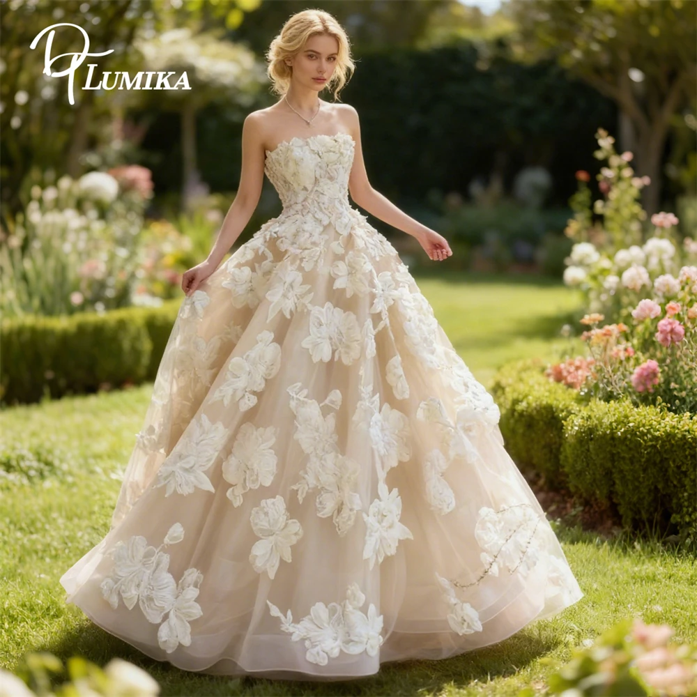 DTLumika Champagne Lace Wedding Dress for Bride 2026 Strapless A Line Long Bride Dress Sweet Bridal Gown
DTLumika Champagne Lace Wedding Dress for Bride 2026 Strapless A Line Long Bride Dress Sweet Bridal Gown