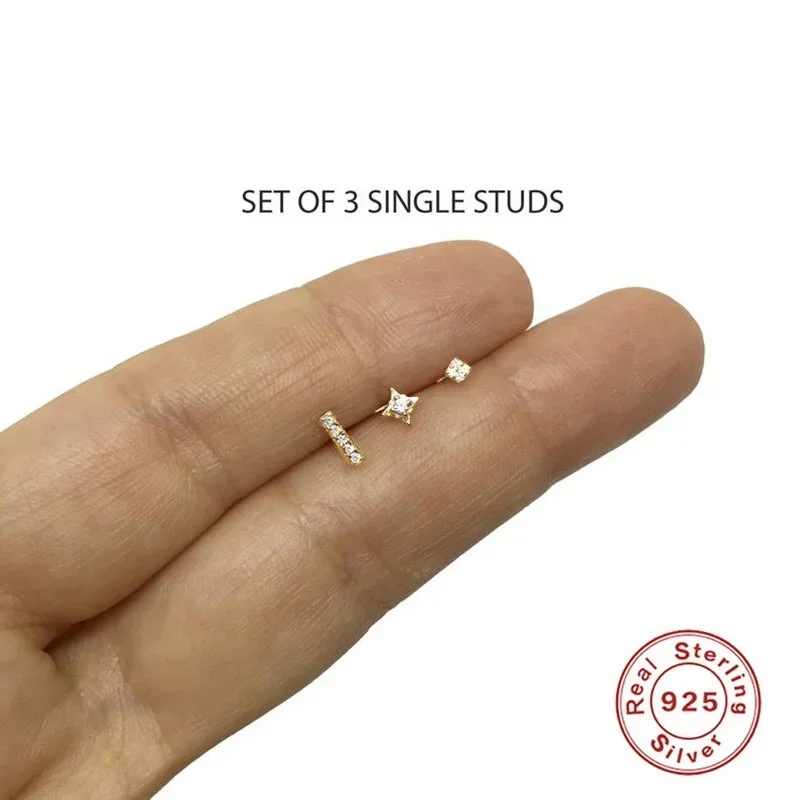 3pcs/set 925 Sterling Silver Stud Earrings for Women Charming Mini Zircon Stud Earrings Luxury Jewelry
3pcs/set 925 Sterling Silver Stud Earrings for Women Charming Mini Zircon Stud Earrings Luxury Jewelry