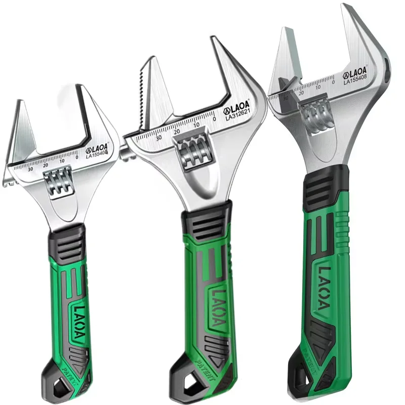 LAOA 6/7/8 Inch Wide-Angle Large Opening Adjustable Wrench Thin Pointed Tip CR-V Steel Non-Slip Grip for Plumbing Repair
LAOA 6/7/8 Inch Wide-Angle Large Opening Adjustable Wrench Thin Pointed Tip CR-V Steel Non-Slip Grip for Plumbing Repair