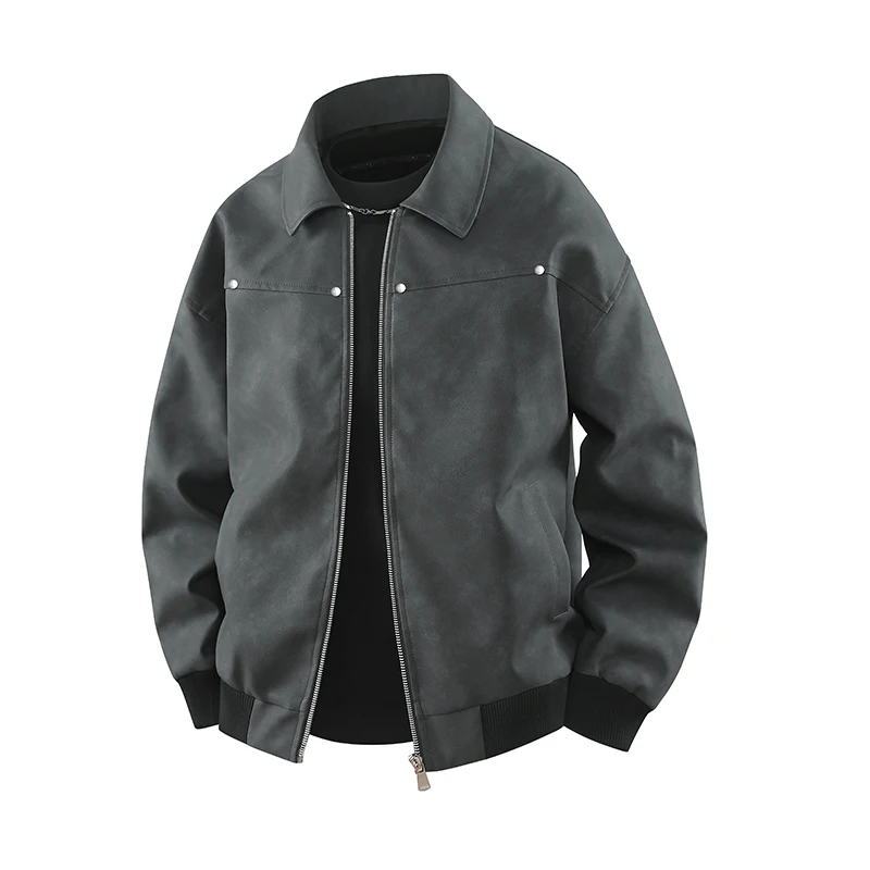 Vintage Turn-down Collar Men Jackets Solid Color Casual Male Clothes Quality Windproof PU Leather Jackets Spring New Arrivals
Vintage Turn-down Collar Men Jackets Solid Color Casual Male Clothes Quality Windproof PU Leather Jackets Spring New Arrivals