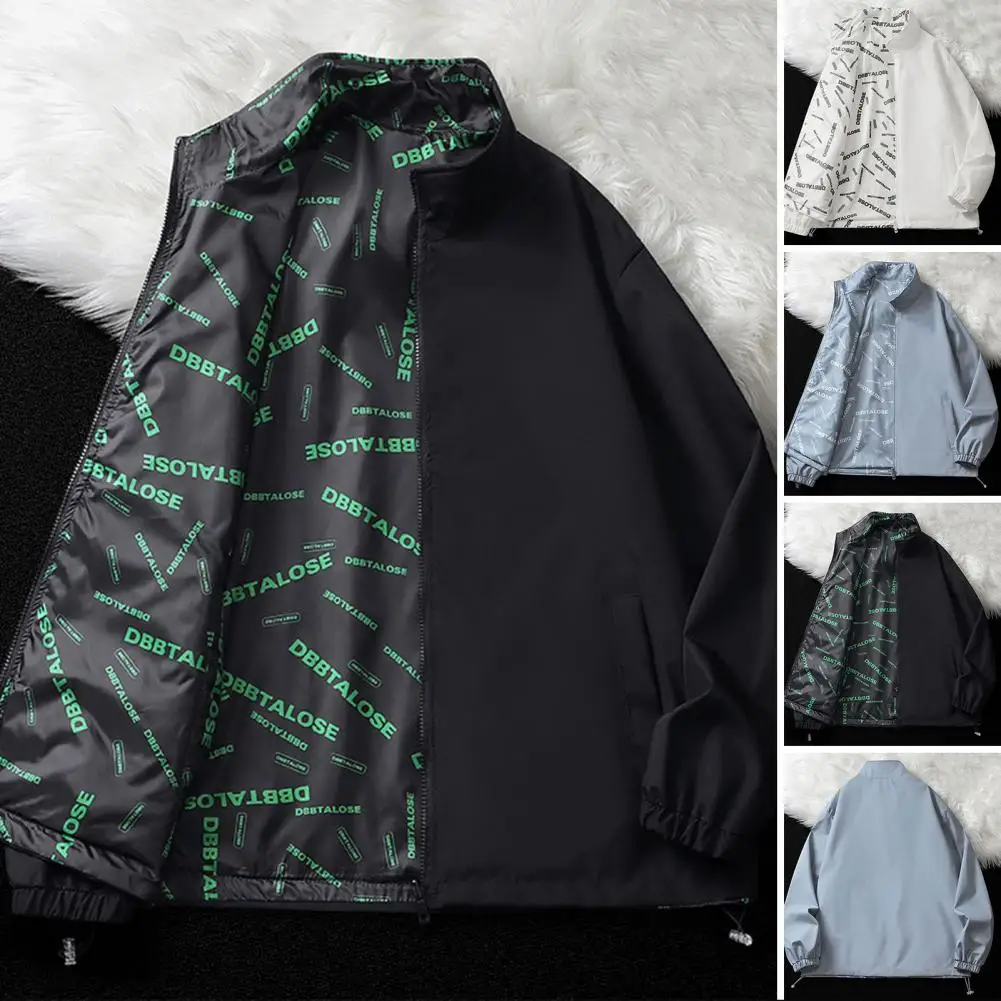 Men Spring Jacket Smooth Reversible Men's Outdoor Jacket Windproof Stand Collar Zipper Closure Pockets Fall/spring for Unisex
Men Spring Jacket Smooth Reversible Men's Outdoor Jacket Windproof Stand Collar Zipper Closure Pockets Fall/spring for Unisex