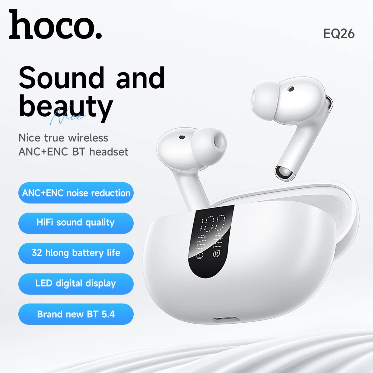 HOCO ANC Noise Cancelling TWS Wireless 5.4 Earphones LED Digital Display Charging Box Support Dual Connect Music Sport Earbuds
HOCO ANC Noise Cancelling TWS Wireless 5.4 Earphones LED Digital Display Charging Box Support Dual Connect Music Sport Earbuds