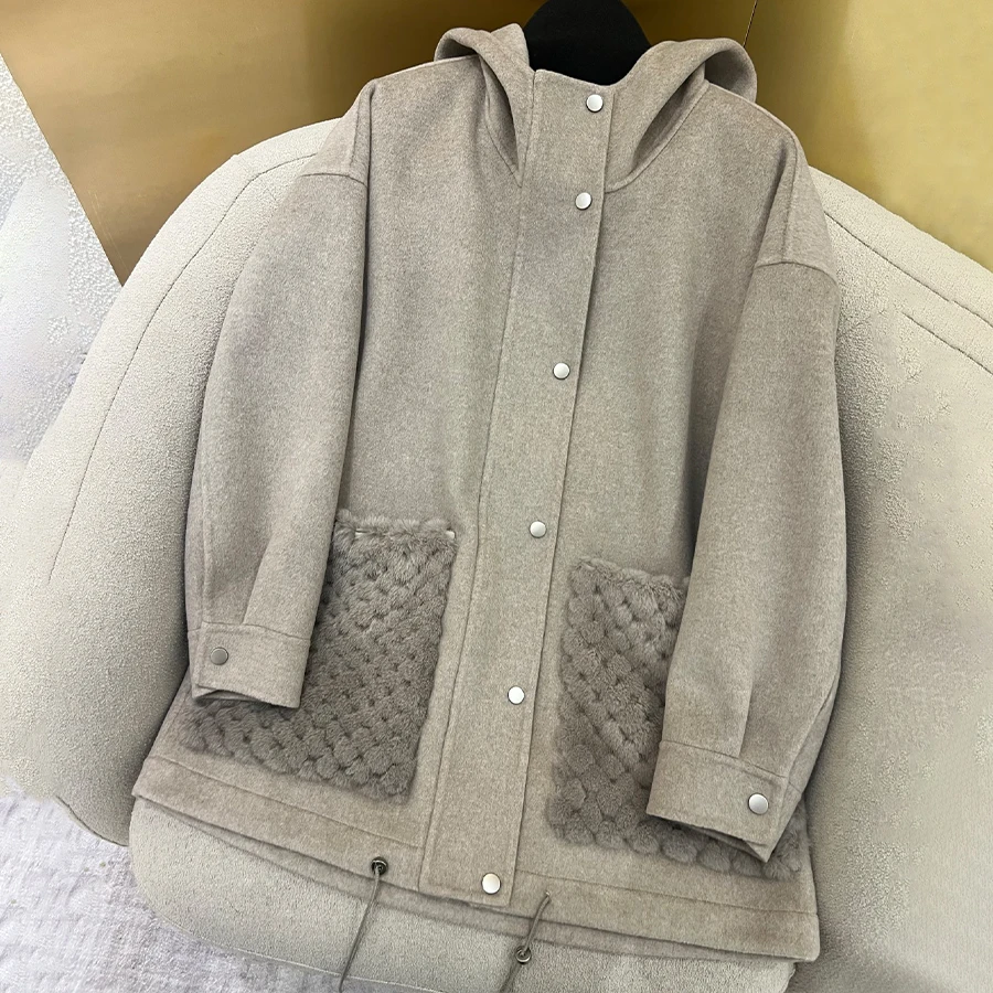 NIGO Women's High-Street Fall/Winter Solid-Color Zipper Cashmere-Wool Blend Hooded Mink Coat Jacket Ngvp #nigo2328
NIGO Women's High-Street Fall/Winter Solid-Color Zipper Cashmere-Wool Blend Hooded Mink Coat Jacket Ngvp #nigo2328