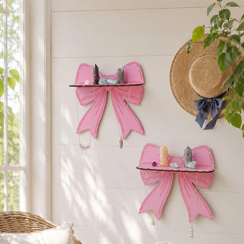 Pink Bow Wooden Wall Shelf Bohemian Style Wall Mounted Storage Rack Home Decor for Bedroom Living Room Indoor Wall Decoration
Pink Bow Wooden Wall Shelf Bohemian Style Wall Mounted Storage Rack Home Decor for Bedroom Living Room Indoor Wall Decoration