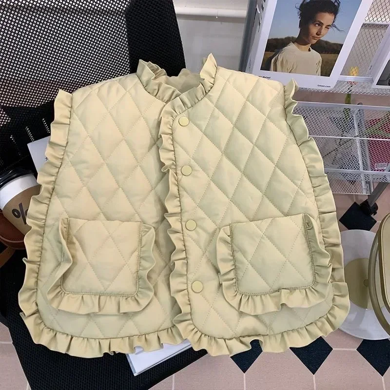 Vest Waistcoat 2024 Sleeveless O-neck Collar Regular Length Cotton Solid Soft Simple Casual Comfortable Winter Children Girls
Vest Waistcoat 2024 Sleeveless O-neck Collar Regular Length Cotton Solid Soft Simple Casual Comfortable Winter Children Girls