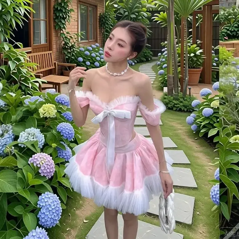 Romantic Pink Off-Shoulder Two-Piece Dress Set Elegant White Tutu Skirt Wedding Party Outfit Trending 2026 Custom Made Gown
Romantic Pink Off-Shoulder Two-Piece Dress Set Elegant White Tutu Skirt Wedding Party Outfit Trending 2026 Custom Made Gown