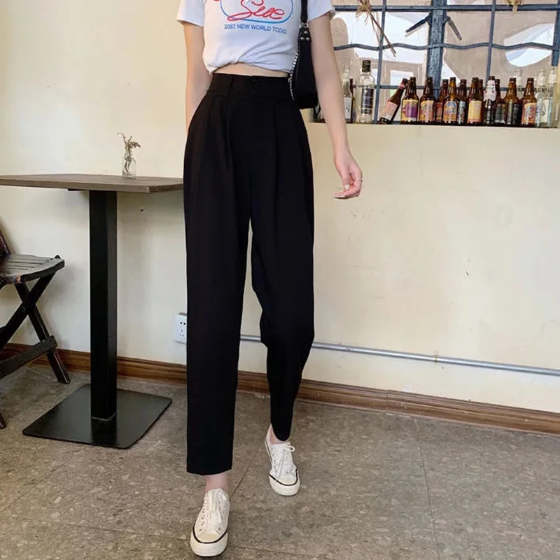 Korean Casual Suit Pants Women High Waist Straight Wide Leg Pants Fluid Drape Taiored Cut Classic Retro Minimalist Trousers
Korean Casual Suit Pants Women High Waist Straight Wide Leg Pants Fluid Drape Taiored Cut Classic Retro Minimalist Trousers
