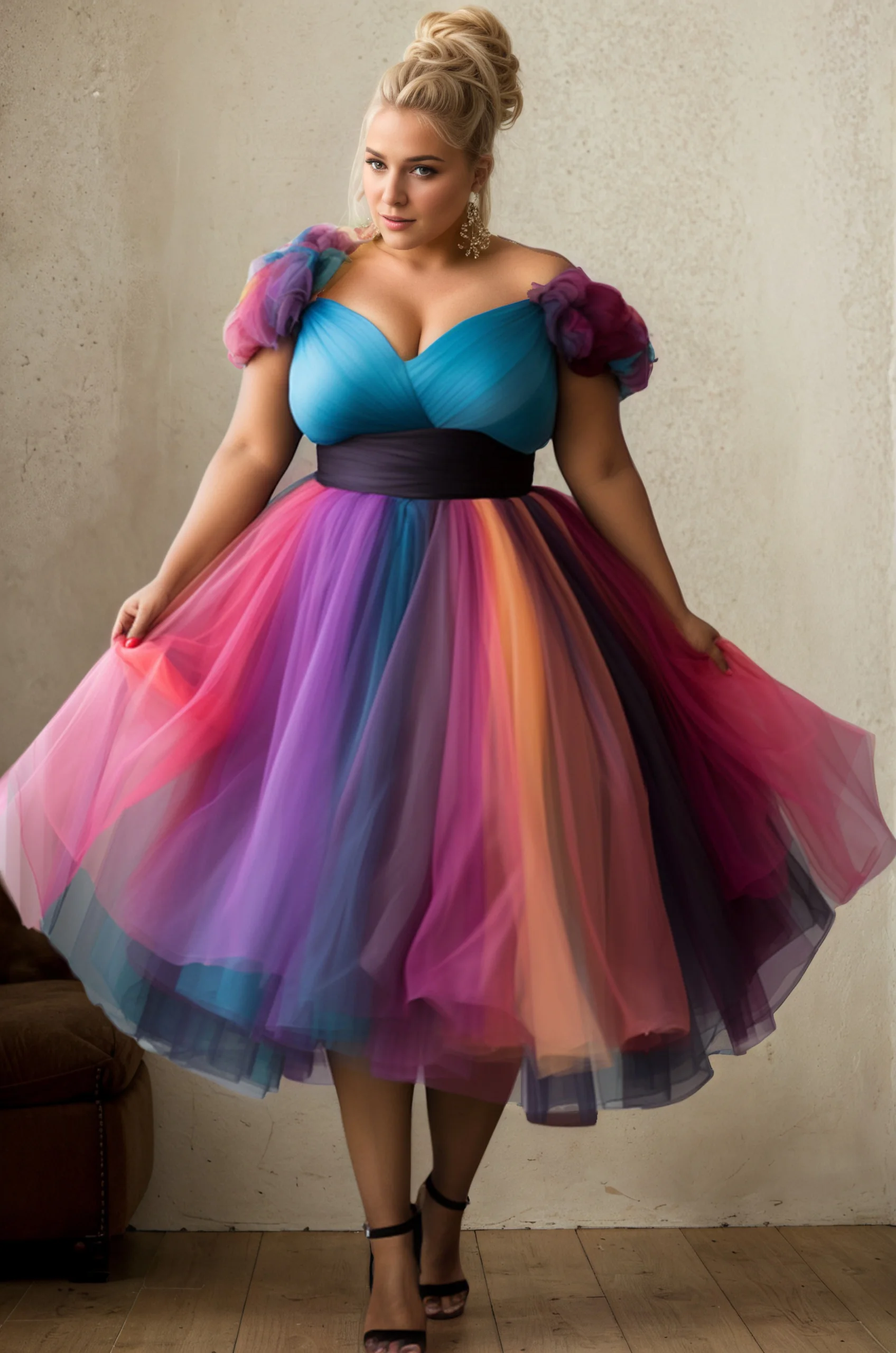 Plus Size Prom Elegant Multicolor Gradient Summer Wrap Neck Tulle Midi Dresses A-Line Party Cocktail Evening Dress for Women
Plus Size Prom Elegant Multicolor Gradient Summer Wrap Neck Tulle Midi Dresses A-Line Party Cocktail Evening Dress for Women