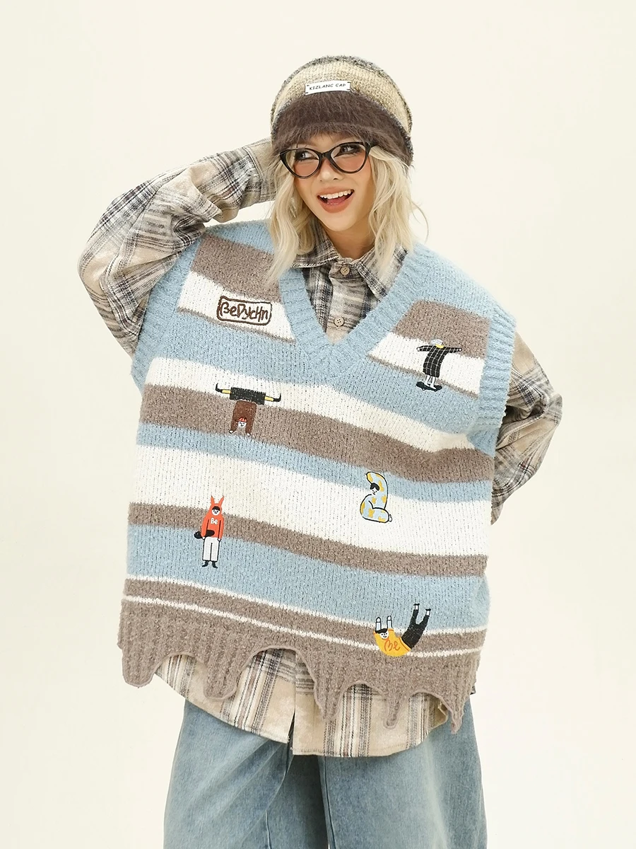 Женский вязаный жилет Lazy Street Sle с асимметричным подолом, свободного кроя, удобный, с мультяшным принтом, весенняя новинка
Женский вязаный жилет Lazy Street Sle с асимметричным подолом, свободного кроя, удобный, с мультяшным принтом, весенняя новинка