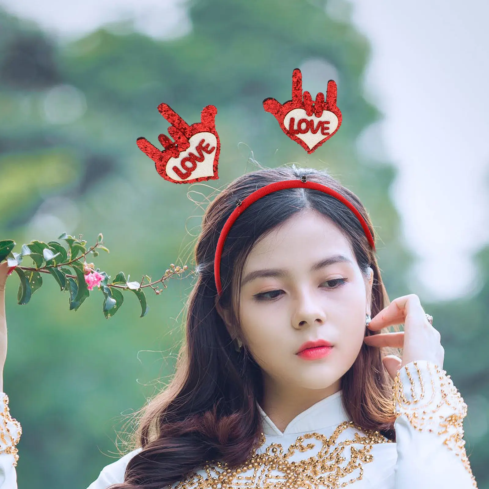 Valentines Day Heart Headband Love Gesture Style Glitter Embellished Hair Hoop for Wedding Party Cosplay Festival Romance Hair
Valentines Day Heart Headband Love Gesture Style Glitter Embellished Hair Hoop for Wedding Party Cosplay Festival Romance Hair