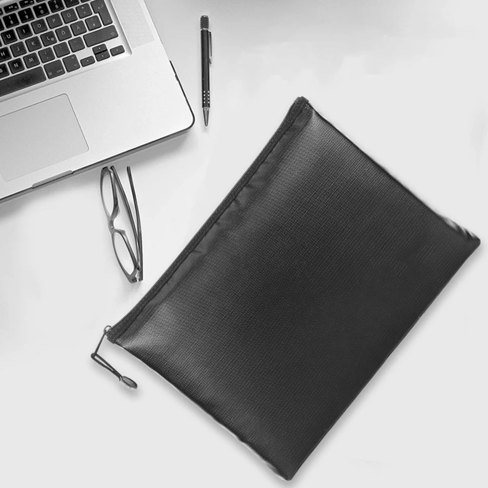 Fireproof Documents Bag Waterproof Office Storage Holder Black Zipper Large Capacity For Passport Cash Letters Photos
Fireproof Documents Bag Waterproof Office Storage Holder Black Zipper Large Capacity For Passport Cash Letters Photos