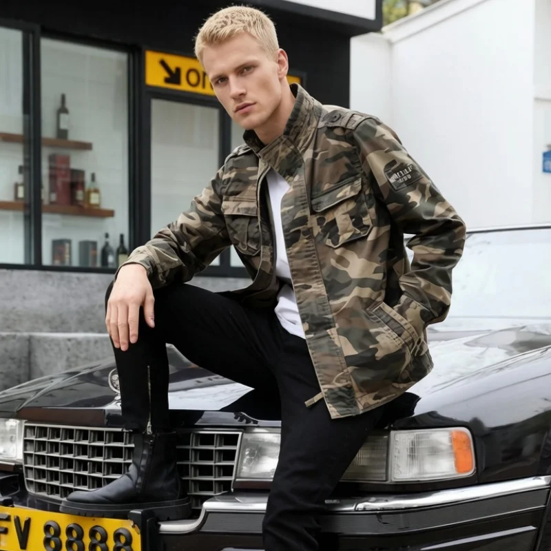 Men's Retro Camouflage Casual Jacket Autumn Outdoor Fashion Cargo Coats with Multi-Pockets Cowboy Style
Men's Retro Camouflage Casual Jacket Autumn Outdoor Fashion Cargo Coats with Multi-Pockets Cowboy Style