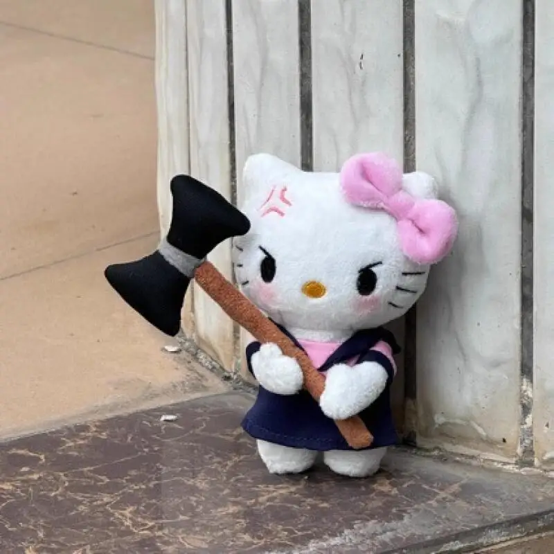 Japanese Sanrio Furious Axe Hello Kitty Plush Doll Cartoon Backpack Pendant Decoration Keychain Ornament Gift for Friends
Japanese Sanrio Furious Axe Hello Kitty Plush Doll Cartoon Backpack Pendant Decoration Keychain Ornament Gift for Friends