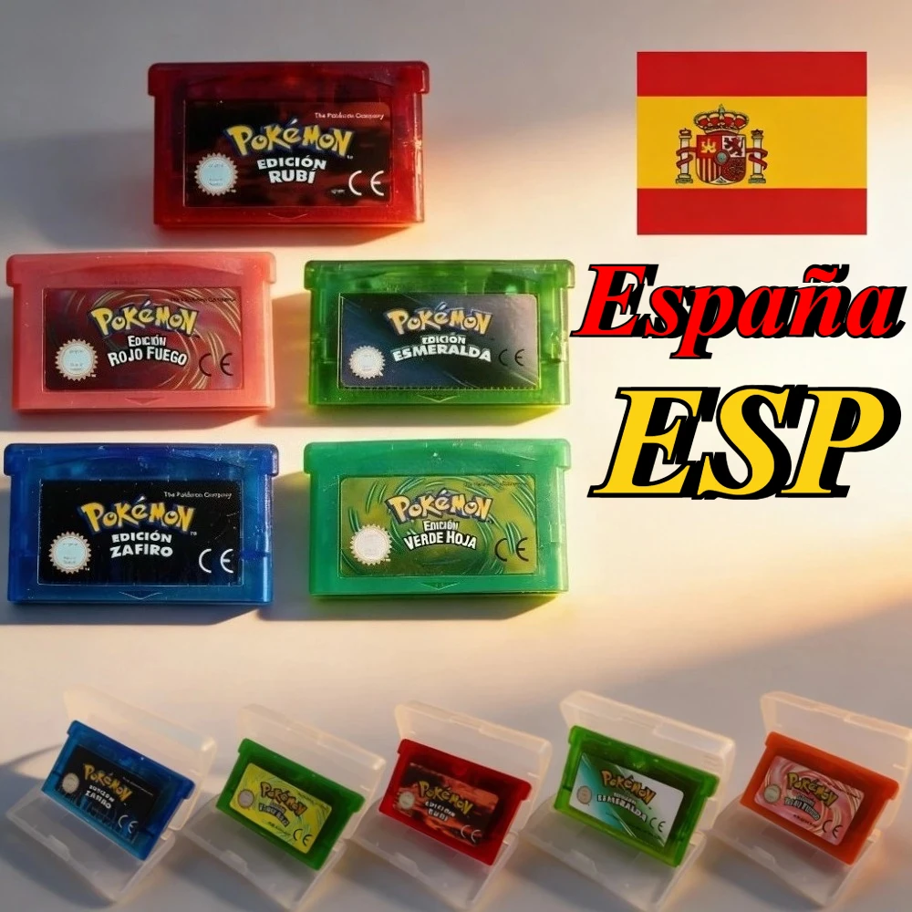 Pokemon Series España 5 Styles GBA Game 32 Bit Video Game Cartridge Console Card Pokemon Emerald FireRed Ruby LeafGreen Sapphire
Pokemon Series España 5 Styles GBA Game 32 Bit Video Game Cartridge Console Card Pokemon Emerald FireRed Ruby LeafGreen Sapphire
