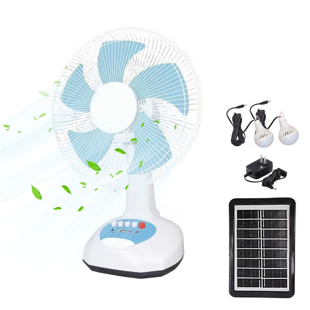 12 Inch Solar Oscillating Fan 3W Solar Powered Table Fan 3-Speed Push Button Control Desk Fan Safety Grill with 2 LED Light Bulb
12 Inch Solar Oscillating Fan 3W Solar Powered Table Fan 3-Speed Push Button Control Desk Fan Safety Grill with 2 LED Light Bulb
