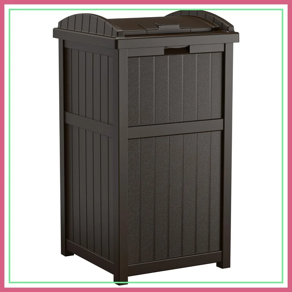 33 Gallon Outdoor Garbage Can with Secure Lid and Wicker Design for Home Backyards, Decks, Patios, Java Brown
33 Gallon Outdoor Garbage Can with Secure Lid and Wicker Design for Home Backyards, Decks, Patios, Java Brown