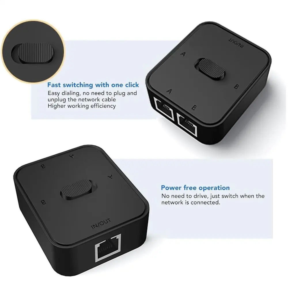 RJ45 Gigabit Network Switcher Bidirectional No Power Required Ethernet Adapter 1000Mbps Passive Ethernet Selector Home Network
RJ45 Gigabit Network Switcher Bidirectional No Power Required Ethernet Adapter 1000Mbps Passive Ethernet Selector Home Network