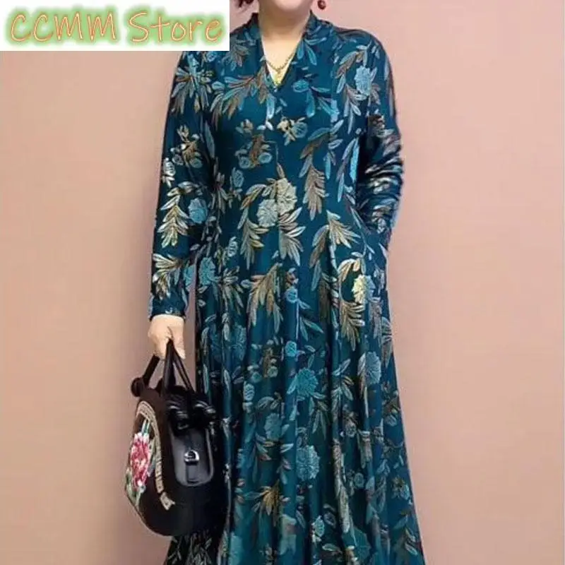 Elegant V-Neck A-Line Waist Long Dress Women's Clothing Commute Long Sleeve Spring Autumn Vintage Stylish Floral Printed Dresses
Elegant V-Neck A-Line Waist Long Dress Women's Clothing Commute Long Sleeve Spring Autumn Vintage Stylish Floral Printed Dresses