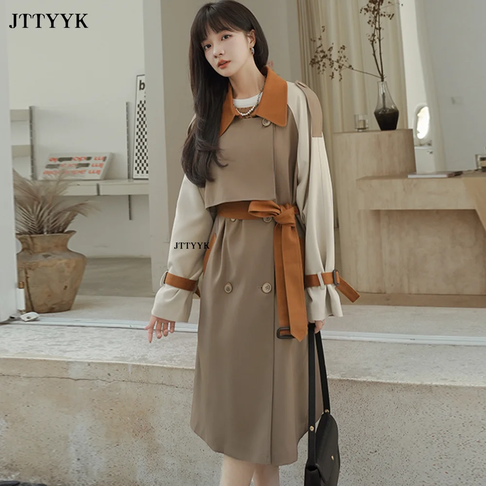 Korean Style Midi Long Patchwork Vintage Women Windbreaker 2023 New Spring Autumn Single Breasted With Sashes Female Trench Coat
Korean Style Midi Long Patchwork Vintage Women Windbreaker 2023 New Spring Autumn Single Breasted With Sashes Female Trench Coat