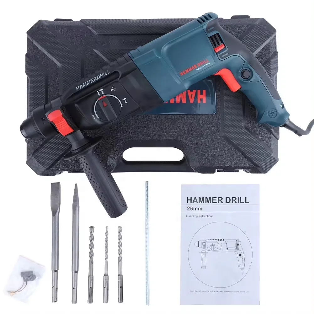 220V 26MM Rotary Hammer 820W Power Electric Hammers SDS Plus Chuck 4 Functions Drill Hammer Machine Rotomartillo
220V 26MM Rotary Hammer 820W Power Electric Hammers SDS Plus Chuck 4 Functions Drill Hammer Machine Rotomartillo