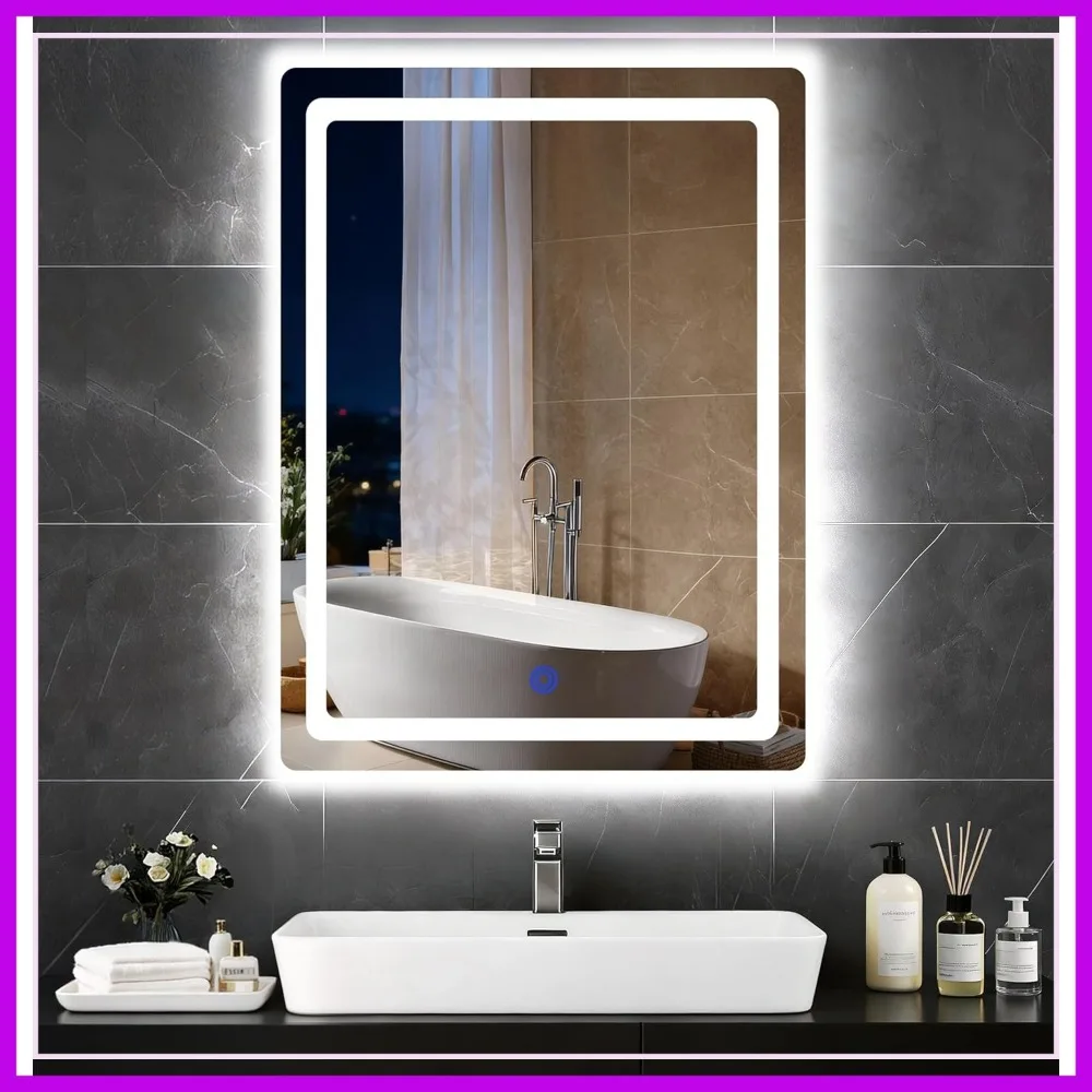 18" x 24" LED Bathroom Smart Mirror with 3 Color Temperatures, Backlit & Front Lit, Wall-Mounted Vanity Mirror with Memory Function
18" x 24" LED Bathroom Smart Mirror with 3 Color Temperatures, Backlit & Front Lit, Wall-Mounted Vanity Mirror with Memory Function