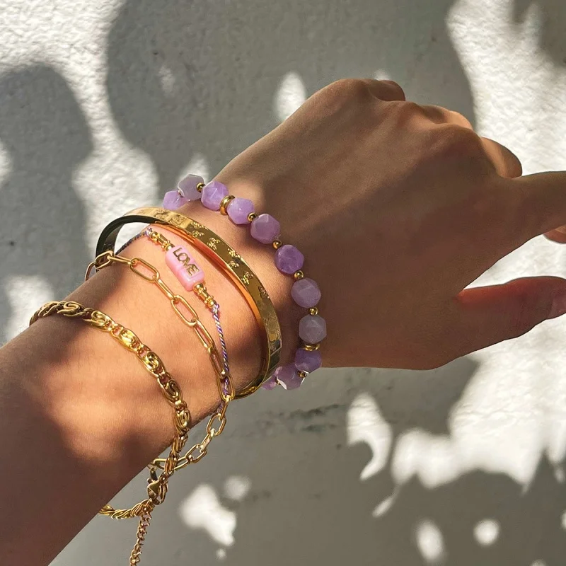 New Stacked Bracelet Fashion Amethyst Natural Pearl Bracelet Women Luxury Stainless Steel Jewelry Accessories Anniversary Gift
New Stacked Bracelet Fashion Amethyst Natural Pearl Bracelet Women Luxury Stainless Steel Jewelry Accessories Anniversary Gift