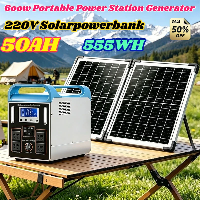 Original 600W Portable Power Station Generator50AH 220V LED Light Emergency Solar Outdoor Mobile Power Supply for Camping Travel
Original 600W Portable Power Station Generator50AH 220V LED Light Emergency Solar Outdoor Mobile Power Supply for Camping Travel