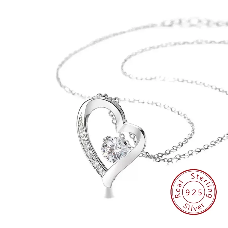 Европейское и американское ожерелье в форме сердца из стерлингового серебра S925, кулон в форме сердца, минималистичный роскошный дизайн, серебряное ювелирное ожерелье 
Европейское и американское ожерелье в форме сердца из стерлингового серебра S925, кулон в форме сердца, минималистичный роскошный дизайн, серебряное ювелирное ожерелье