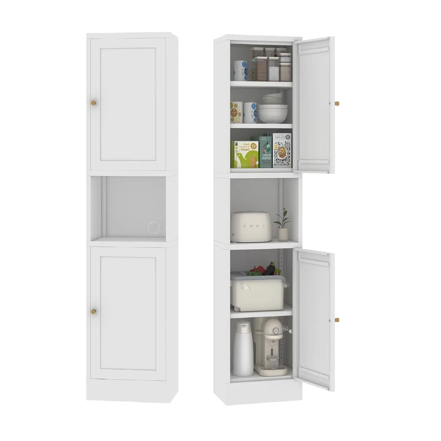 69" Metal Pantry Cabinet Microwave Stand 2 Doors 3 Adjustable Shelves Kitchen Storage 11.8"D x 15.7"W x 66.9"H, Customized
69" Metal Pantry Cabinet Microwave Stand 2 Doors 3 Adjustable Shelves Kitchen Storage 11.8"D x 15.7"W x 66.9"H, Customized