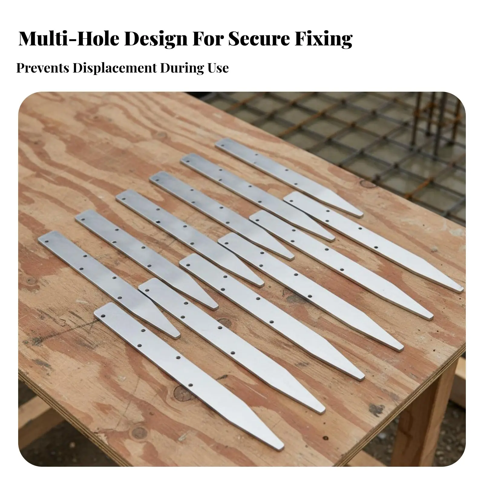 10 Pieces Concrete Form Stake Anti-Rust Coating V-Head Concrete Stake Flat Metal Form Pin Pre-Drilled Holes Formwork Accessory
10 Pieces Concrete Form Stake Anti-Rust Coating V-Head Concrete Stake Flat Metal Form Pin Pre-Drilled Holes Formwork Accessory