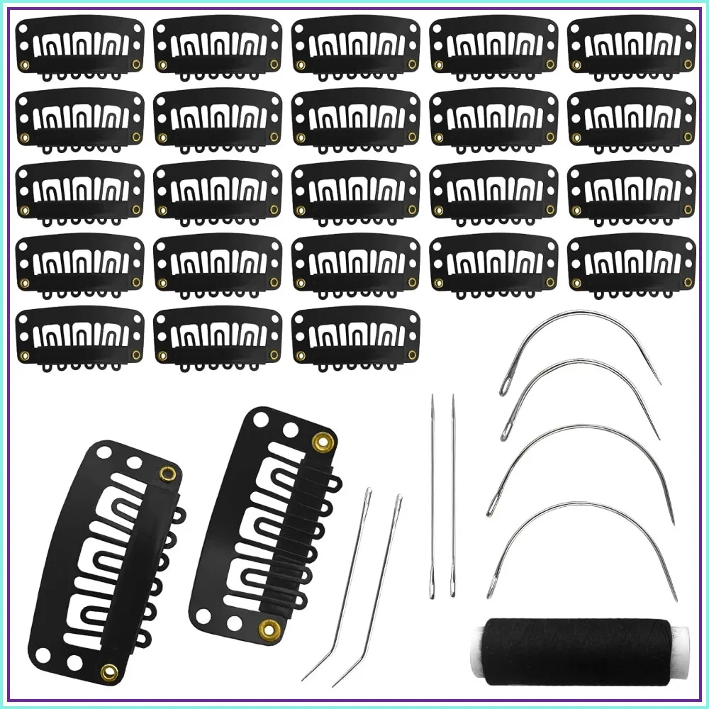 25Pcs 32mm Hairpieces Snap Clips U Shape Wig Clips for Hair Extensions Making Wig Accessories Set Tools
25Pcs 32mm Hairpieces Snap Clips U Shape Wig Clips for Hair Extensions Making Wig Accessories Set Tools
