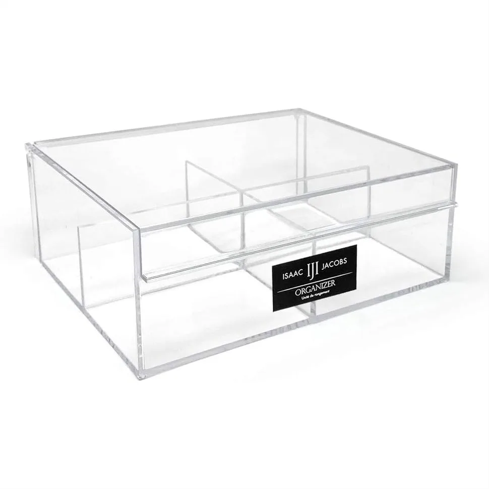 4-Compartment Clear Acrylic Organizer with Lid, Multi-Sectional Storage Tray for Makeup, Office Supplies, Kitchen, Bathroom
4-Compartment Clear Acrylic Organizer with Lid, Multi-Sectional Storage Tray for Makeup, Office Supplies, Kitchen, Bathroom