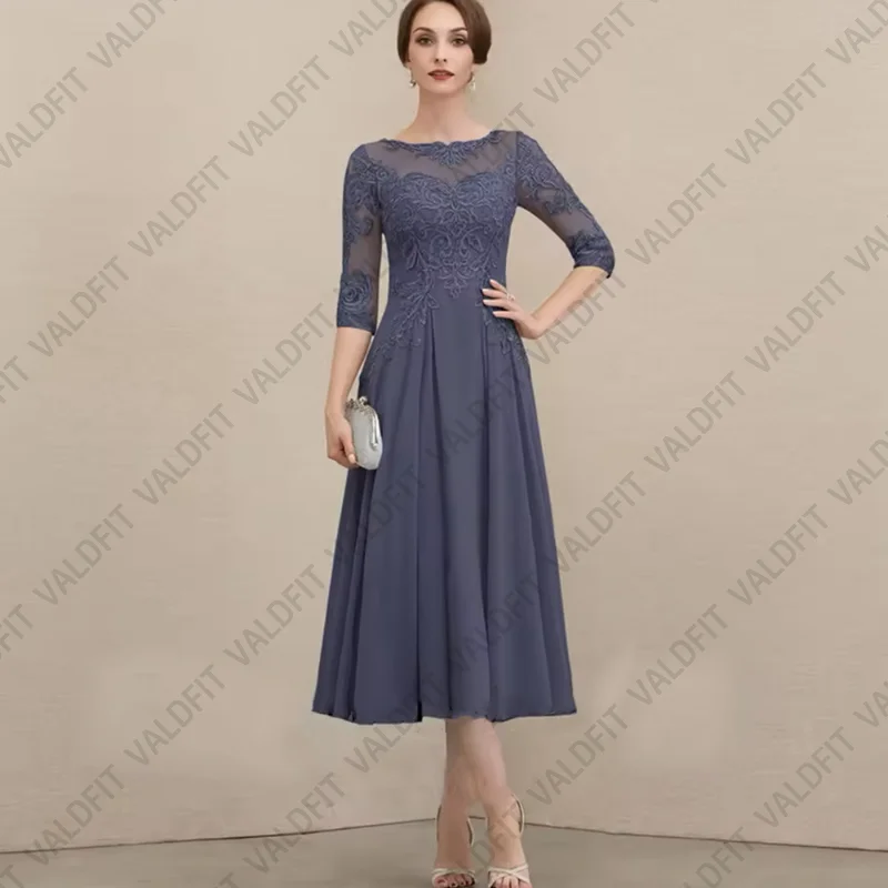 Customized Tea Length Stromy Blue Mother of the Bride Dresses Wedding Party Dress vestidos de fiestas elegantes mujer boda
Customized Tea Length Stromy Blue Mother of the Bride Dresses Wedding Party Dress vestidos de fiestas elegantes mujer boda