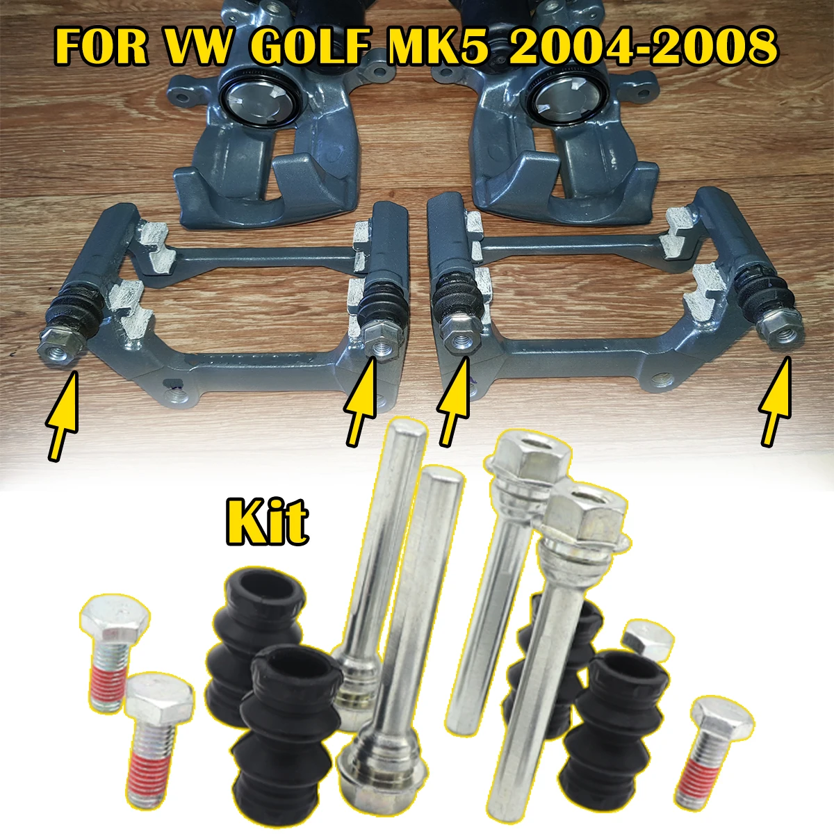 Rear Brake Caliper Cylinder Slider Guide Pin For Disc Housing Bolts Rubber Bushing Boot Seal Kit FOR VW GOLF MK5 2004-2007 2008
Rear Brake Caliper Cylinder Slider Guide Pin For Disc Housing Bolts Rubber Bushing Boot Seal Kit FOR VW GOLF MK5 2004-2007 2008