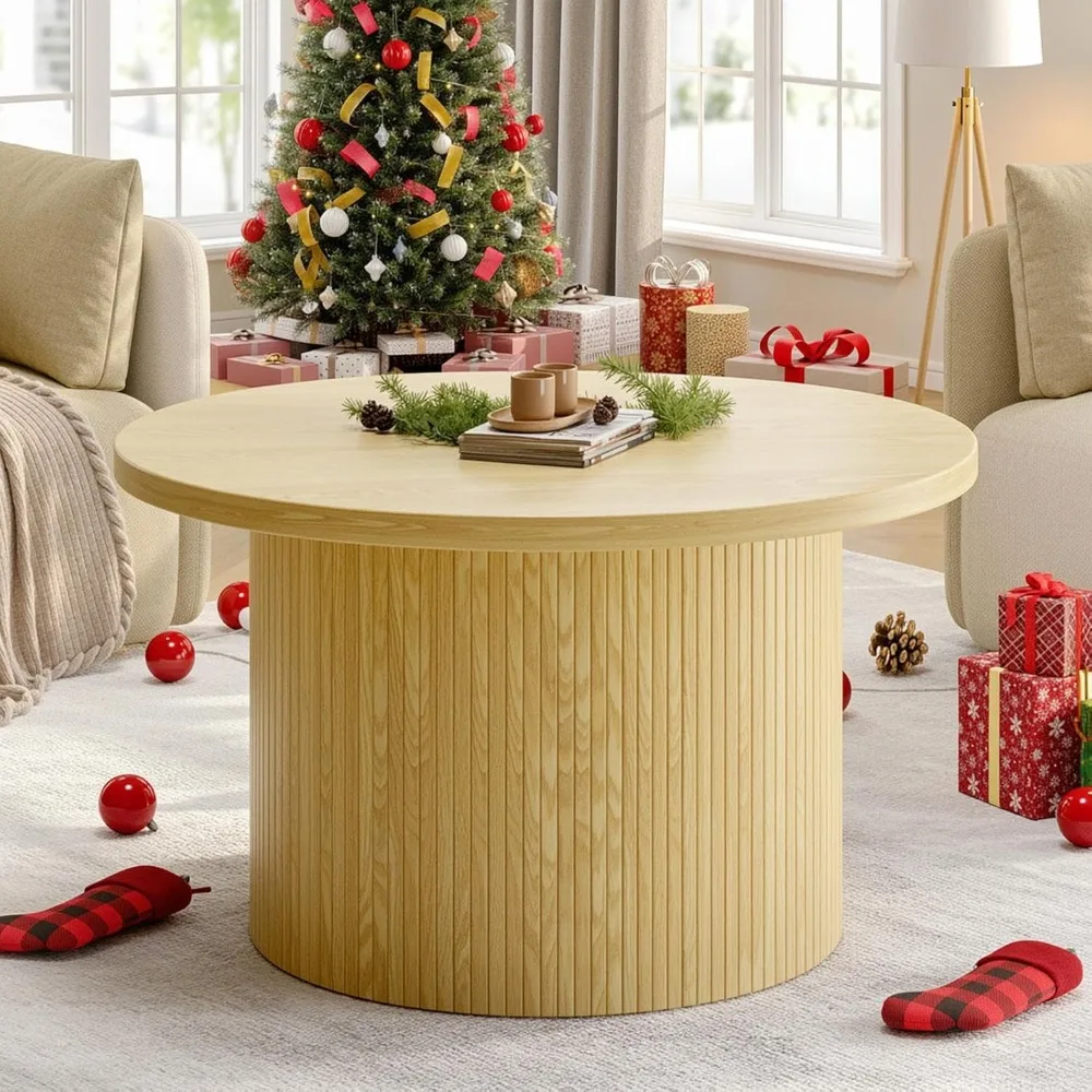 31.5 Round Coffee Table, Tambour Design Coffee Tables for Living Room, Mid Century Modern Wood Coffee Table,
31.5 Round Coffee Table, Tambour Design Coffee Tables for Living Room, Mid Century Modern Wood Coffee Table,