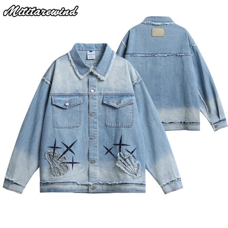 Moustache Embroidery Washed Denim Jackets Men's Casual Fashion Oversized Jackets Coats High Street Cotton New in Outerwears
Moustache Embroidery Washed Denim Jackets Men's Casual Fashion Oversized Jackets Coats High Street Cotton New in Outerwears