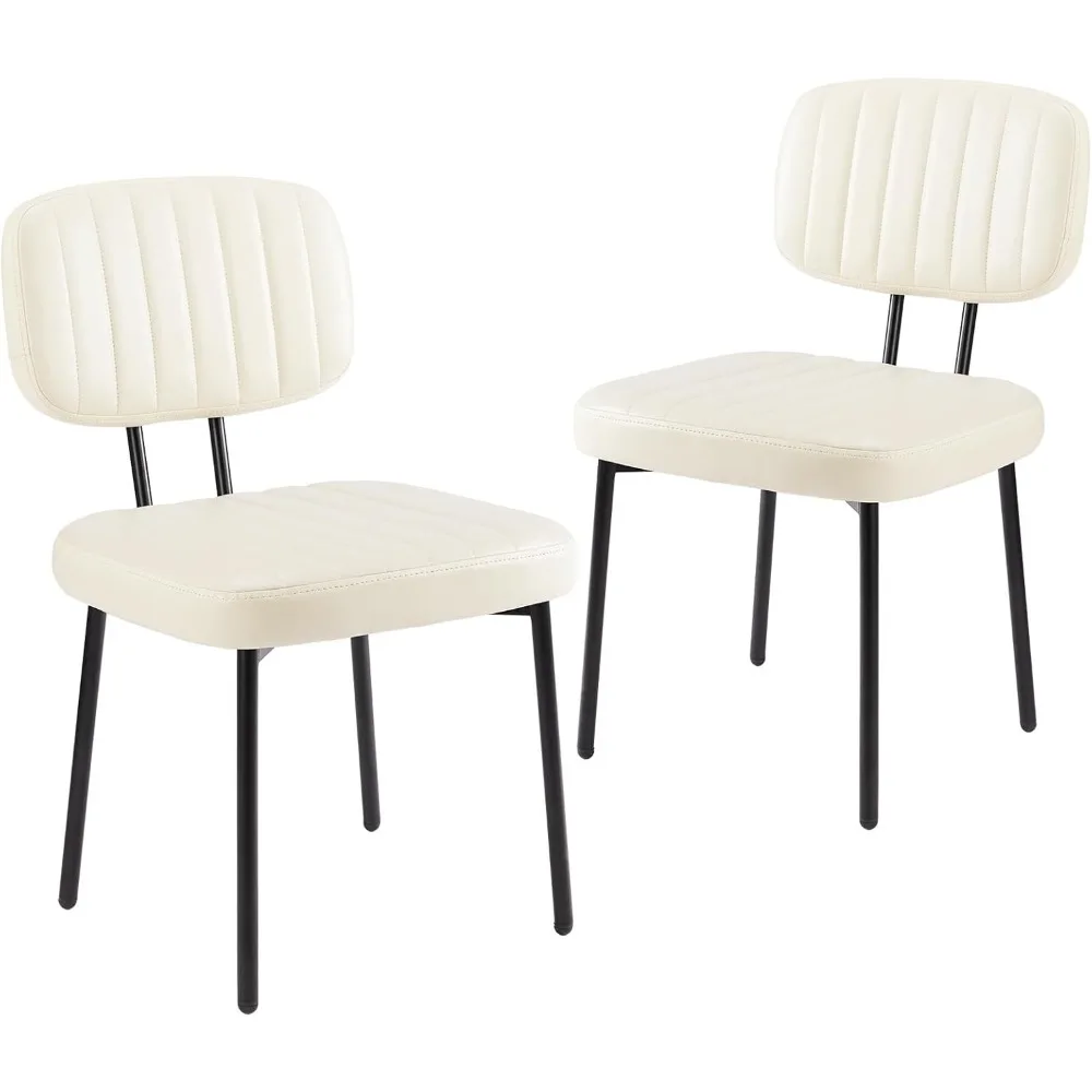 Dining Chairs Set of 2, Upholstered Mid Century Modern Kitchen Dining Room Accent Chairs with Faux Leather Cushion Seat & Metal
Dining Chairs Set of 2, Upholstered Mid Century Modern Kitchen Dining Room Accent Chairs with Faux Leather Cushion Seat & Metal