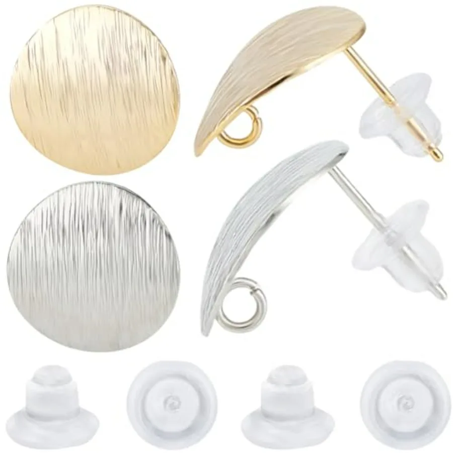 1 Box 20Pcs 2 Colors Flat Round Stud Earring Findings 18K and Platinum Plated Oval Smooth Studs Posts with Loop 20Pcs Ear Nuts
1 Box 20Pcs 2 Colors Flat Round Stud Earring Findings 18K and Platinum Plated Oval Smooth Studs Posts with Loop 20Pcs Ear Nuts