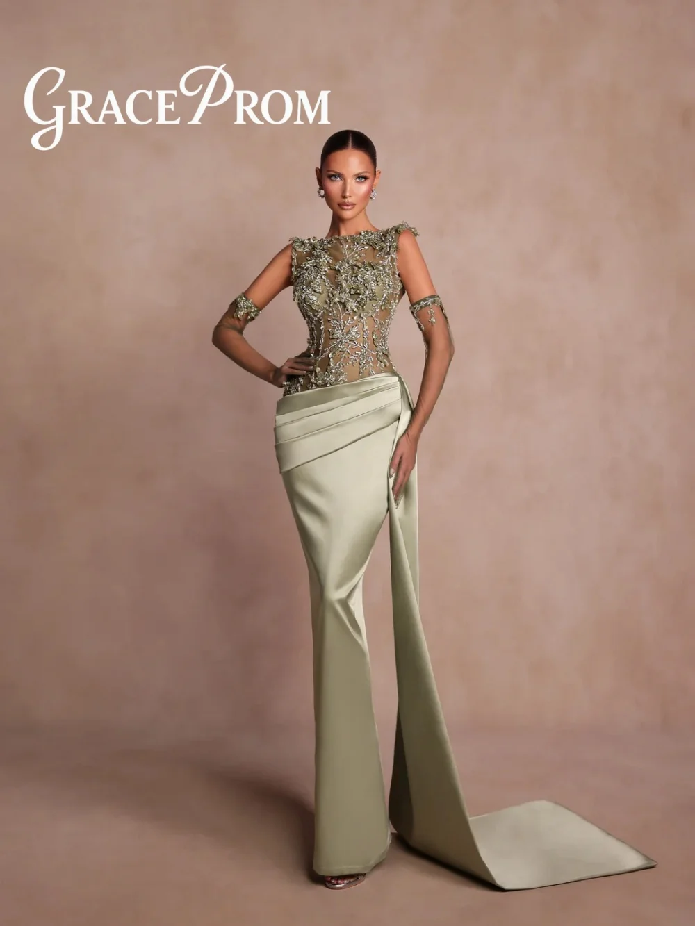 GraceProm Enchanting Sage Evening Dress 2026 Crystal Carpet Gown Fashion Beaded Appliqué Floor-Length Party Gown robes de soirée
GraceProm Enchanting Sage Evening Dress 2026 Crystal Carpet Gown Fashion Beaded Appliqué Floor-Length Party Gown robes de soirée