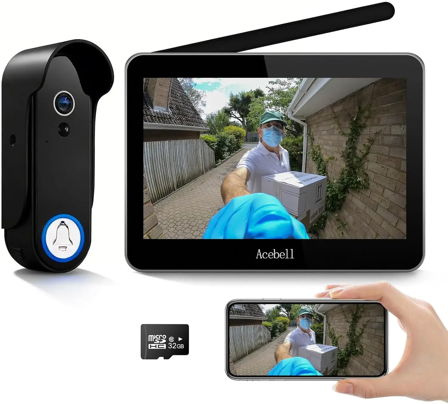 Wireless Smart Video Doorbell Intercom System WiFi 1080P Camera Monitor Door Phone 7 Inch Touch Screen Motion Detection No Subsc
Wireless Smart Video Doorbell Intercom System WiFi 1080P Camera Monitor Door Phone 7 Inch Touch Screen Motion Detection No Subsc