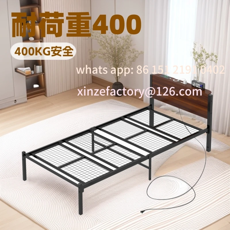 Customizable multifunctional iron frame bed with bedside socket single bed assembled apartment wrought iron bed dormitory
Customizable multifunctional iron frame bed with bedside socket single bed assembled apartment wrought iron bed dormitory